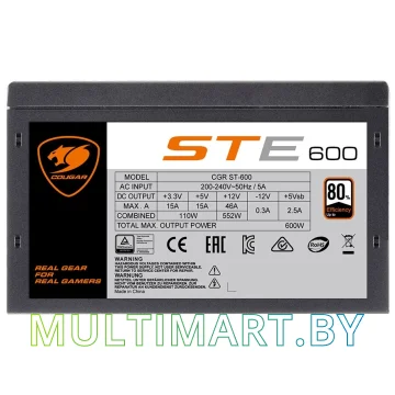Блок питания Cougar STE600 600W (CGR ST-600) картинка 5